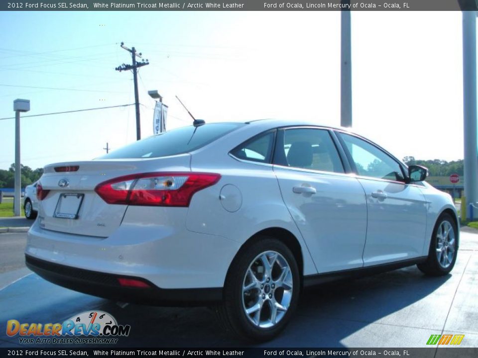 White Platinum Tricoat Metallic 2012 Ford Focus SEL Sedan Photo #3