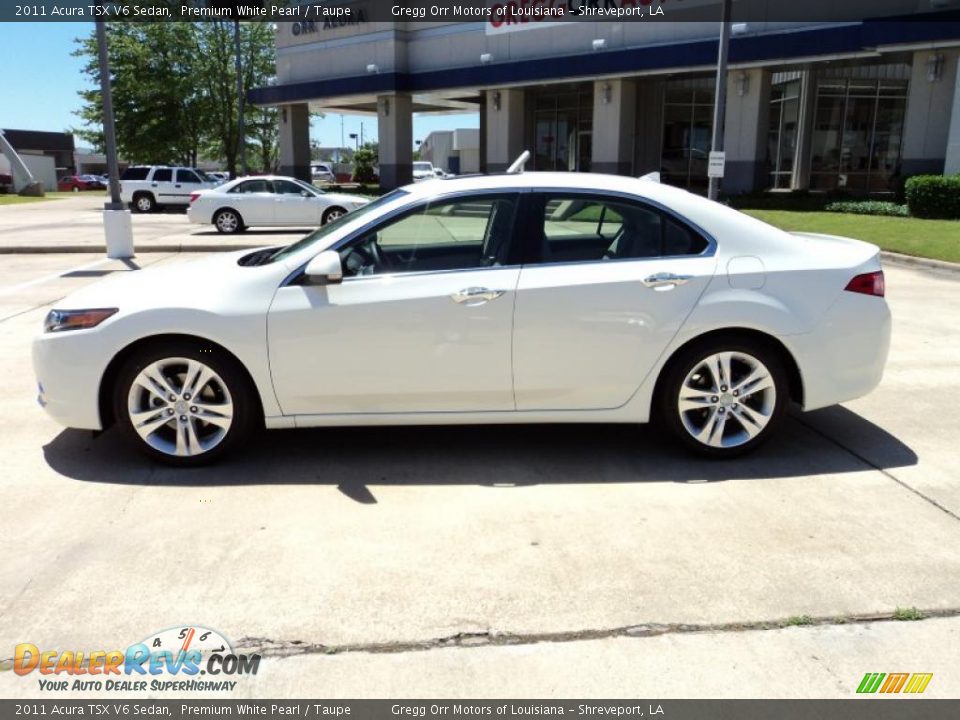 2011 Acura TSX V6 Sedan Premium White Pearl / Taupe Photo #3