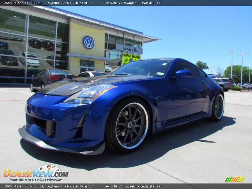 2005 Nissan 350Z Coupe Daytona Blue Metallic / Carbon Photo #1