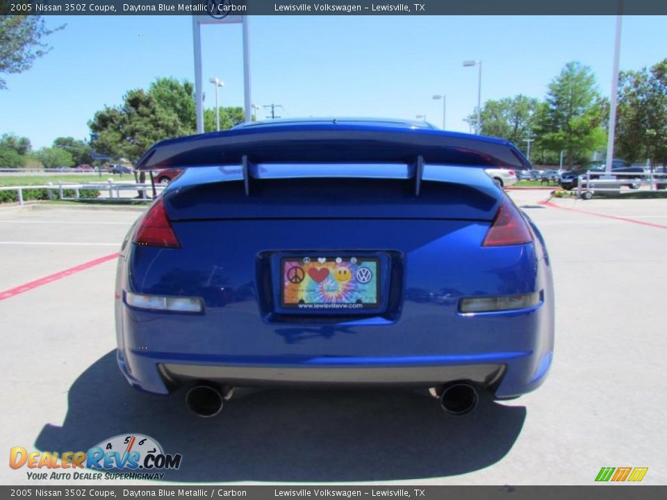 2005 Nissan 350Z Coupe Daytona Blue Metallic / Carbon Photo #4