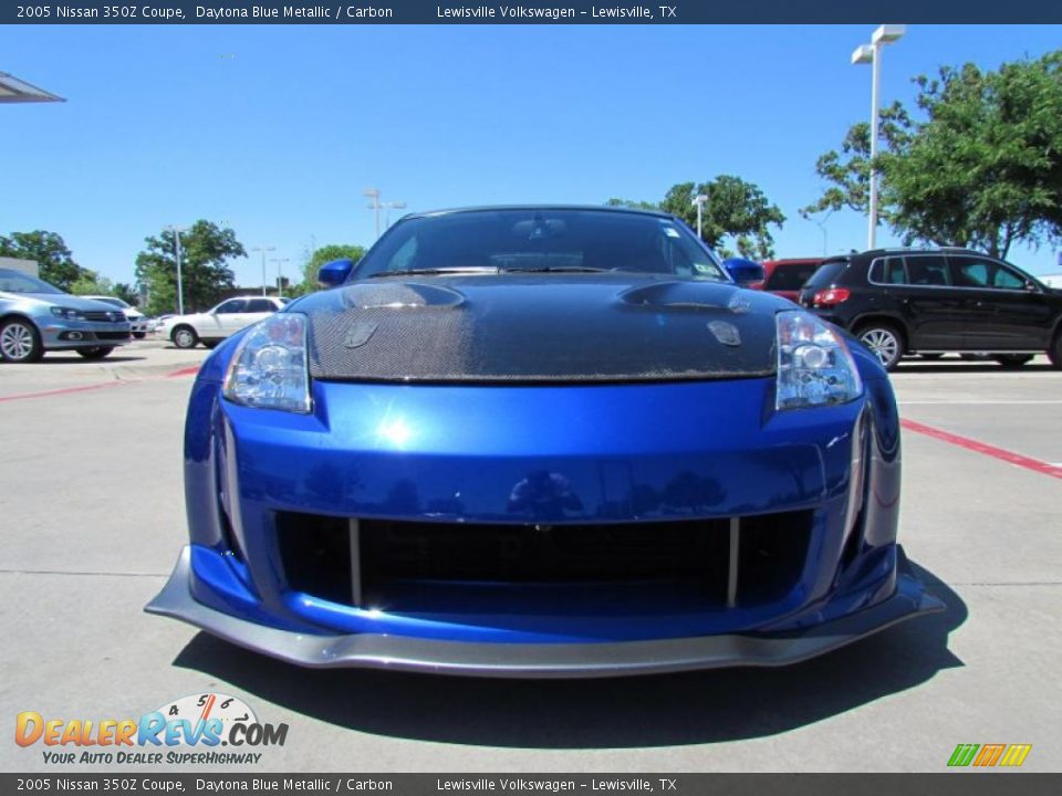 2005 Nissan 350Z Coupe Daytona Blue Metallic / Carbon Photo #8