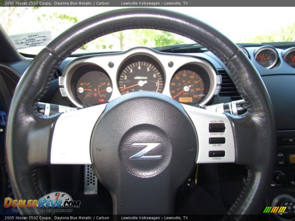 2005 Nissan 350Z Coupe Daytona Blue Metallic / Carbon Photo #13