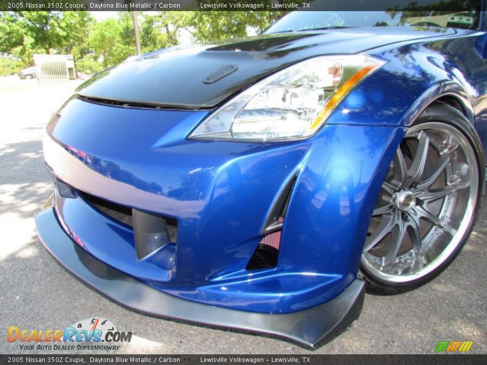 2005 Nissan 350Z Coupe Daytona Blue Metallic / Carbon Photo #29