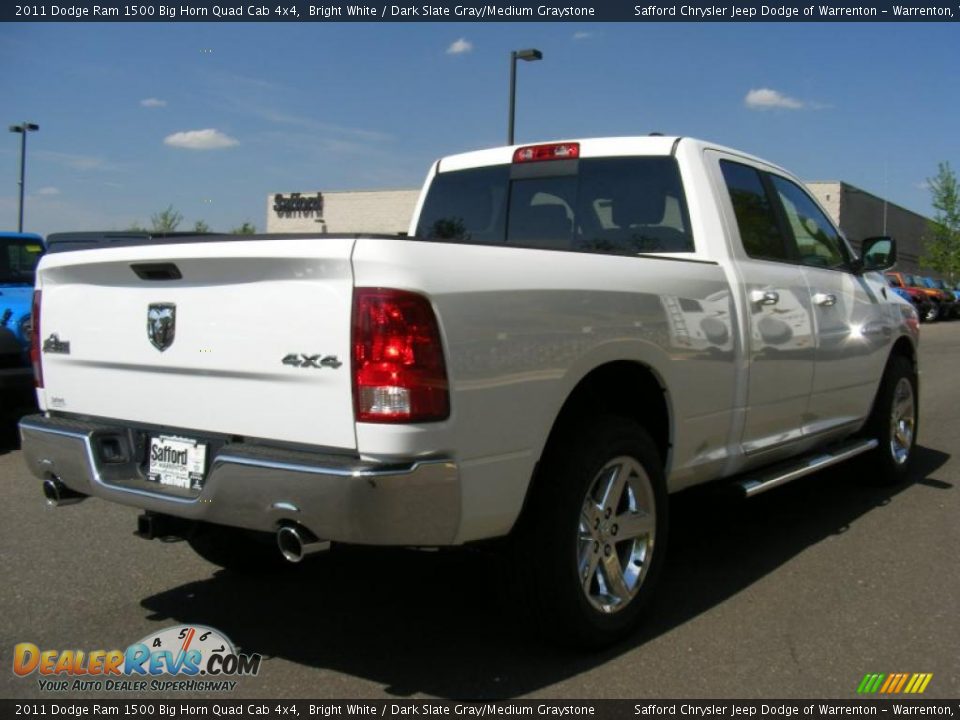 2011 Dodge Ram 1500 Big Horn Quad Cab 4x4 Bright White / Dark Slate Gray/Medium Graystone Photo #3