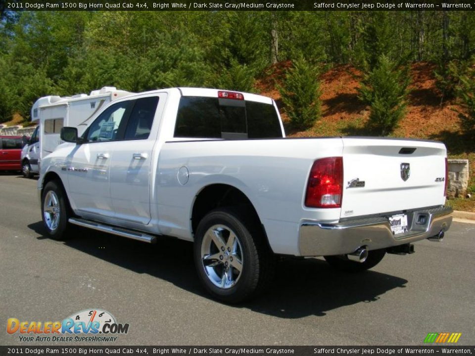 2011 Dodge Ram 1500 Big Horn Quad Cab 4x4 Bright White / Dark Slate Gray/Medium Graystone Photo #4