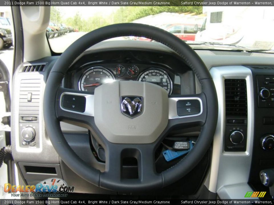 2011 Dodge Ram 1500 Big Horn Quad Cab 4x4 Bright White / Dark Slate Gray/Medium Graystone Photo #10