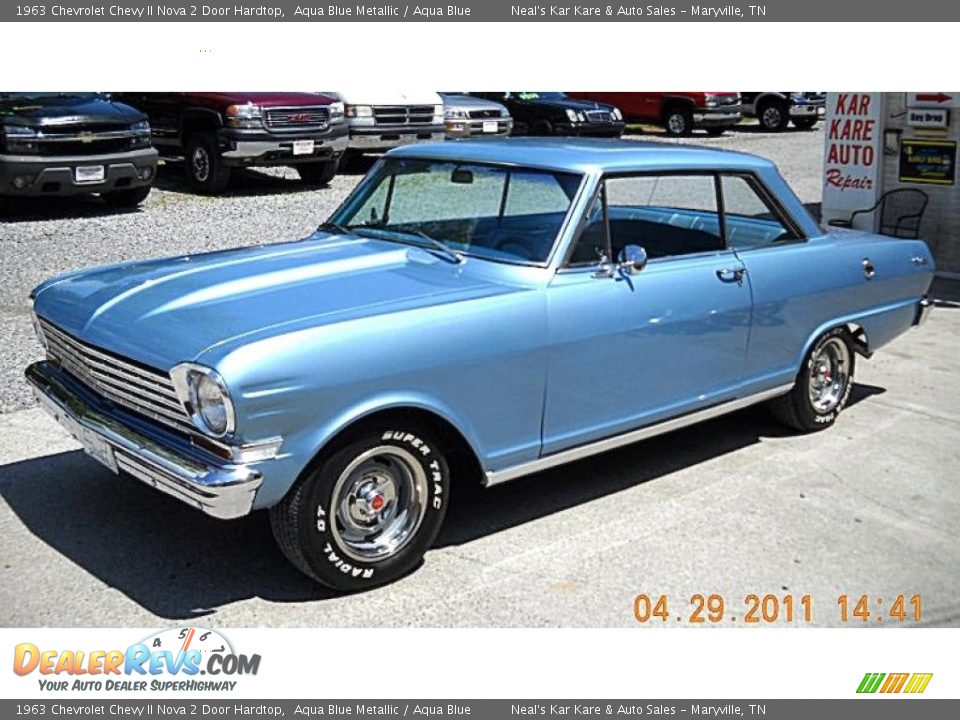 Front 3/4 View of 1963 Chevrolet Chevy II Nova 2 Door Hardtop Photo #1