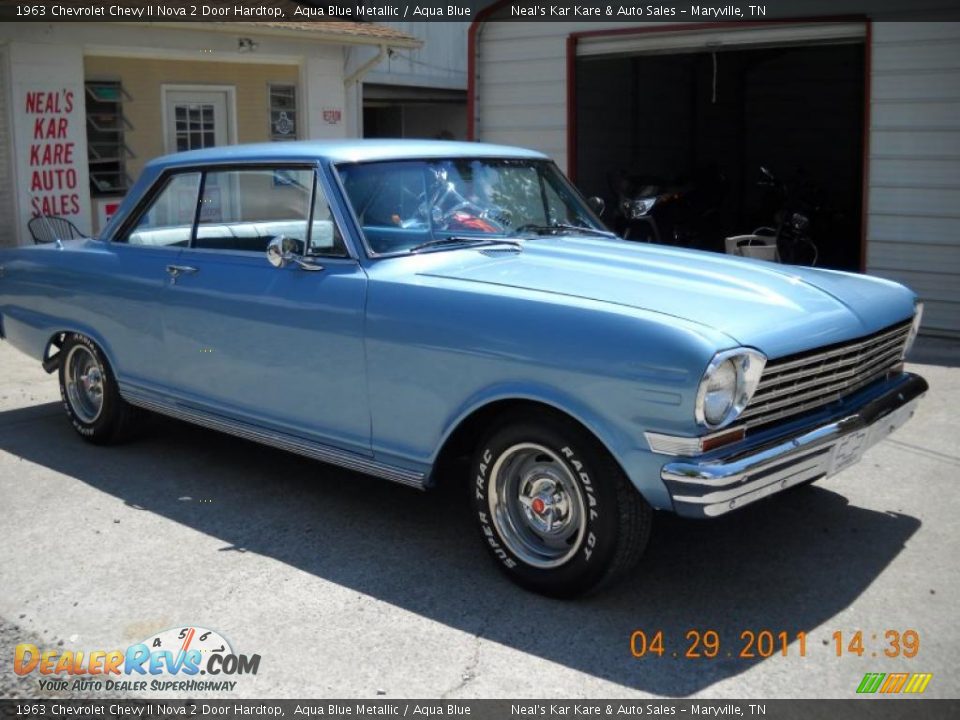 1963 Chevrolet Chevy II Nova 2 Door Hardtop Aqua Blue Metallic / Aqua Blue Photo #16