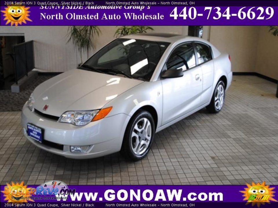 2004 Saturn ION 3 Quad Coupe Silver Nickel / Black Photo #1