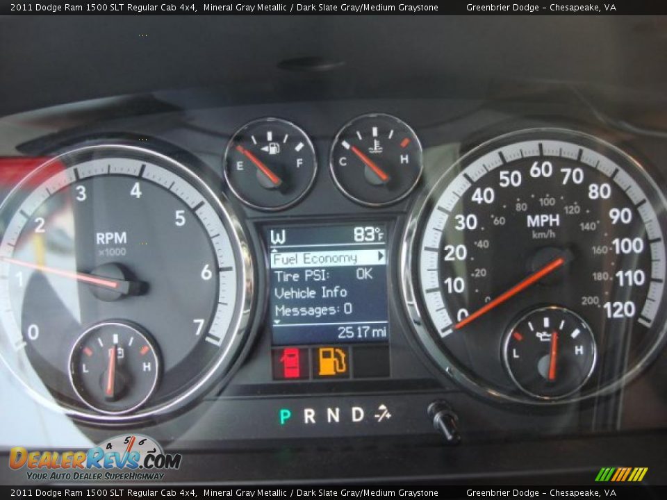2011 Dodge Ram 1500 SLT Regular Cab 4x4 Gauges Photo #8