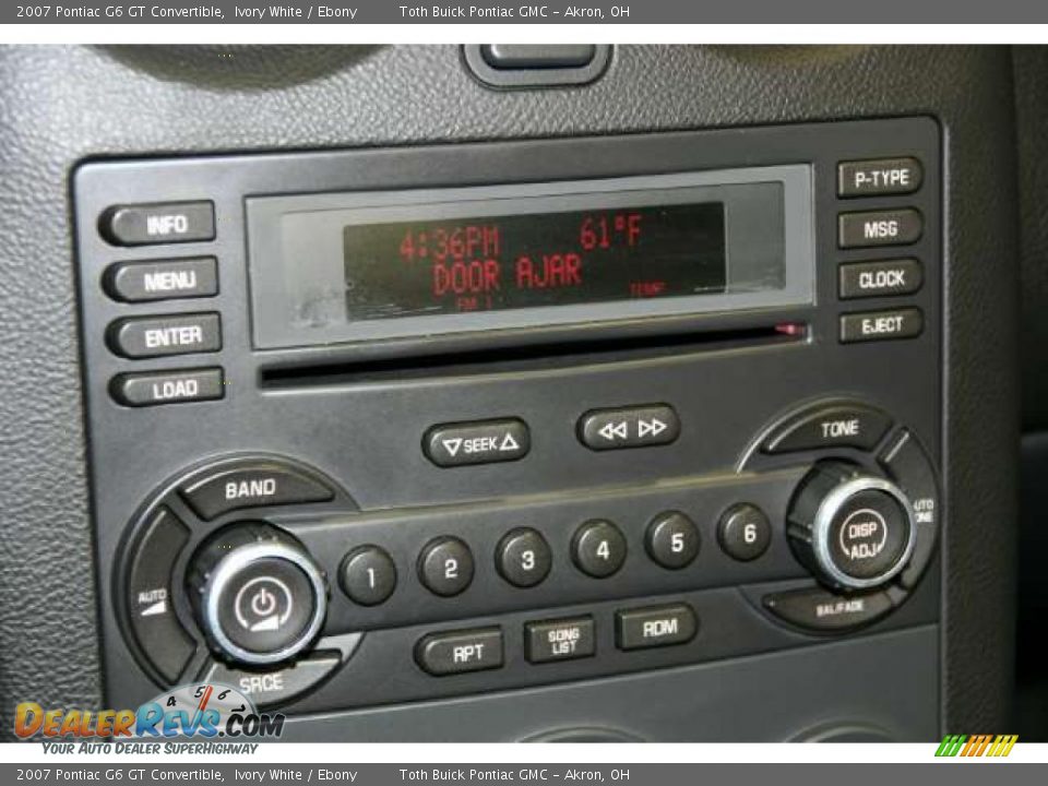 2007 Pontiac G6 GT Convertible Ivory White / Ebony Photo #12