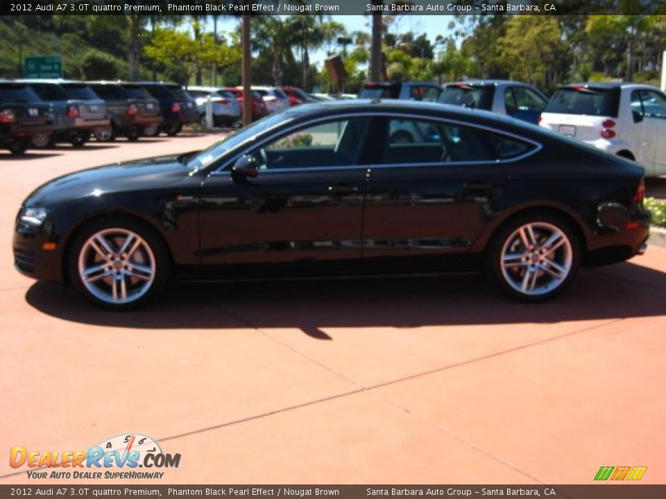 2012 Audi A7 3.0T quattro Premium Phantom Black Pearl Effect / Nougat Brown Photo #2