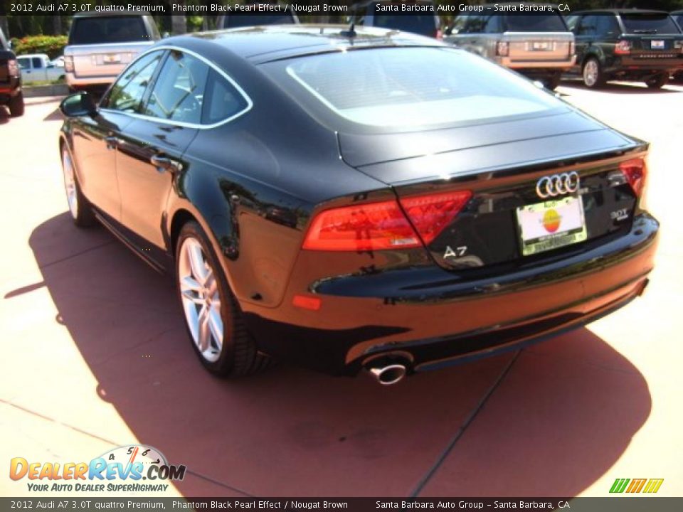 2012 Audi A7 3.0T quattro Premium Phantom Black Pearl Effect / Nougat Brown Photo #3