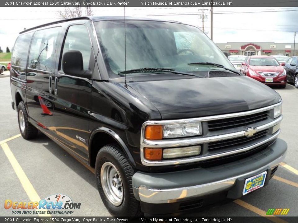 2001 Chevrolet Express 1500 Cargo Van Onyx Black / Dark Pewter Photo #11
