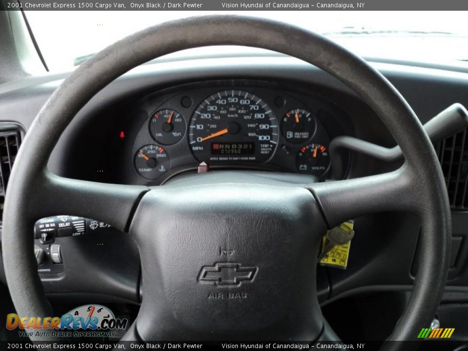 2001 Chevrolet Express 1500 Cargo Van Onyx Black / Dark Pewter Photo #32