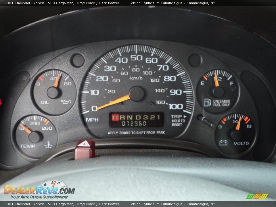 2001 Chevrolet Express 1500 Cargo Van Gauges Photo 33