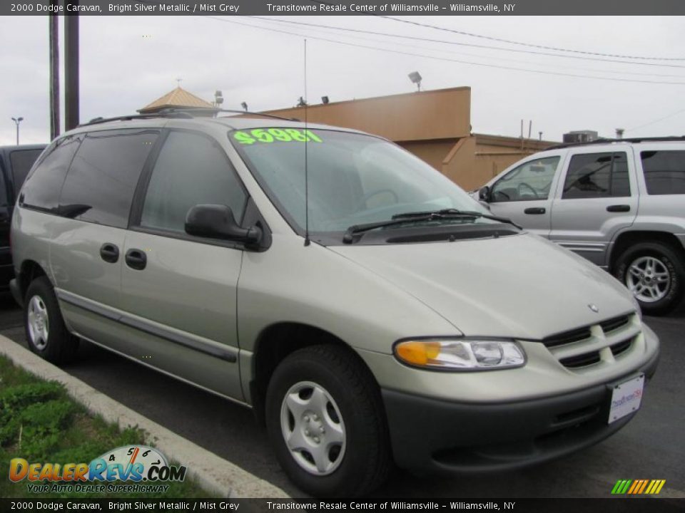 2000 Dodge Caravan Bright Silver Metallic / Mist Grey Photo #17