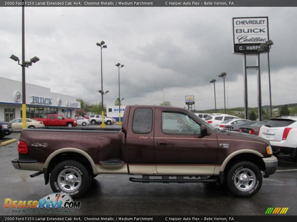 2000 Ford F150 Lariat Extended Cab 4x4 Chestnut Metallic / Medium Parchment Photo #2