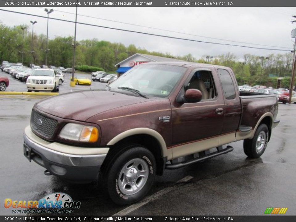 2000 Ford F150 Lariat Extended Cab 4x4 Chestnut Metallic / Medium Parchment Photo #5