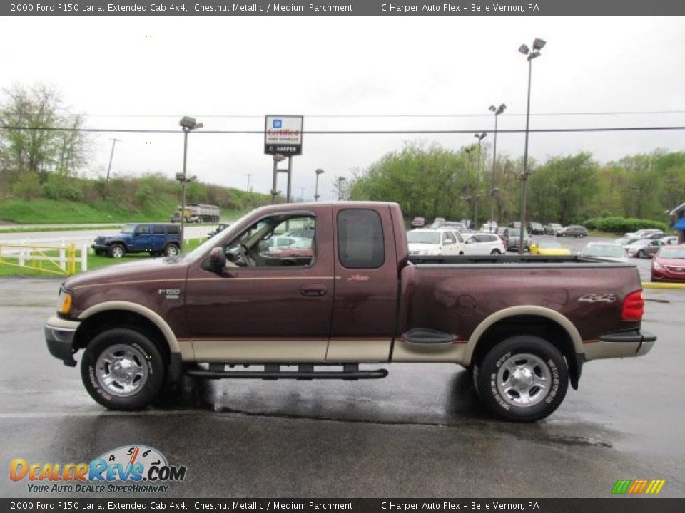 2000 Ford F150 Lariat Extended Cab 4x4 Chestnut Metallic / Medium Parchment Photo #6