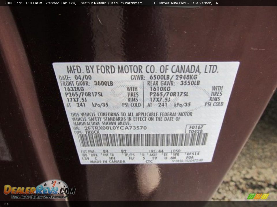 Ford Color Code B4 Chestnut Metallic