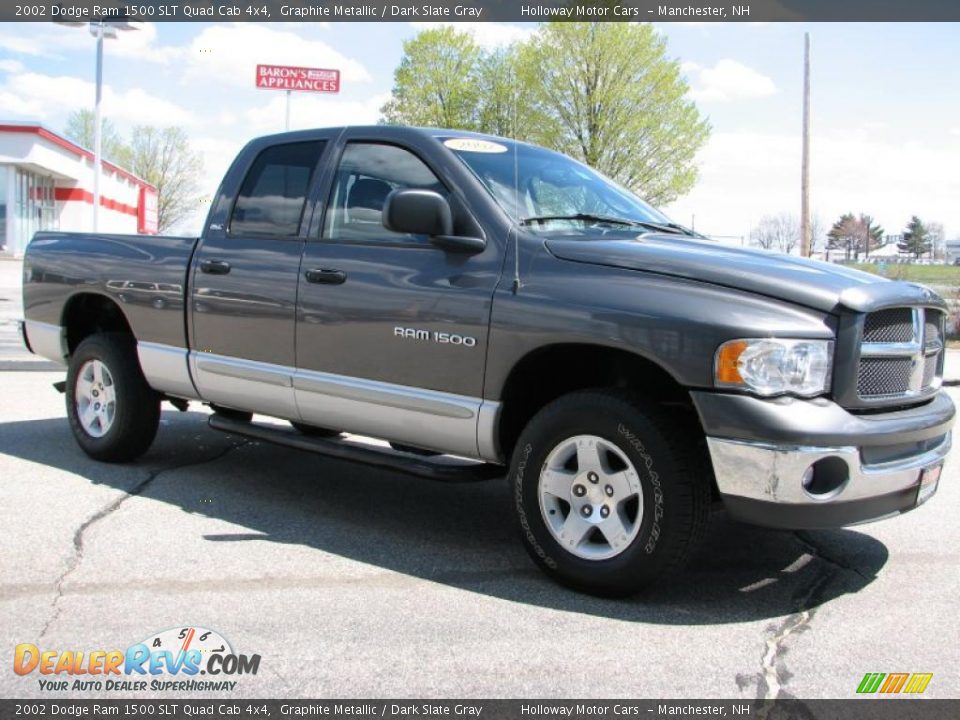 2002 Dodge Ram 1500 SLT Quad Cab 4x4 Graphite Metallic / Dark Slate Gray Photo #3