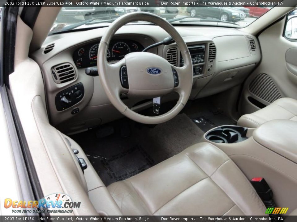 Medium Parchment Beige Interior - 2003 Ford F150 Lariat SuperCab 4x4 Photo #12