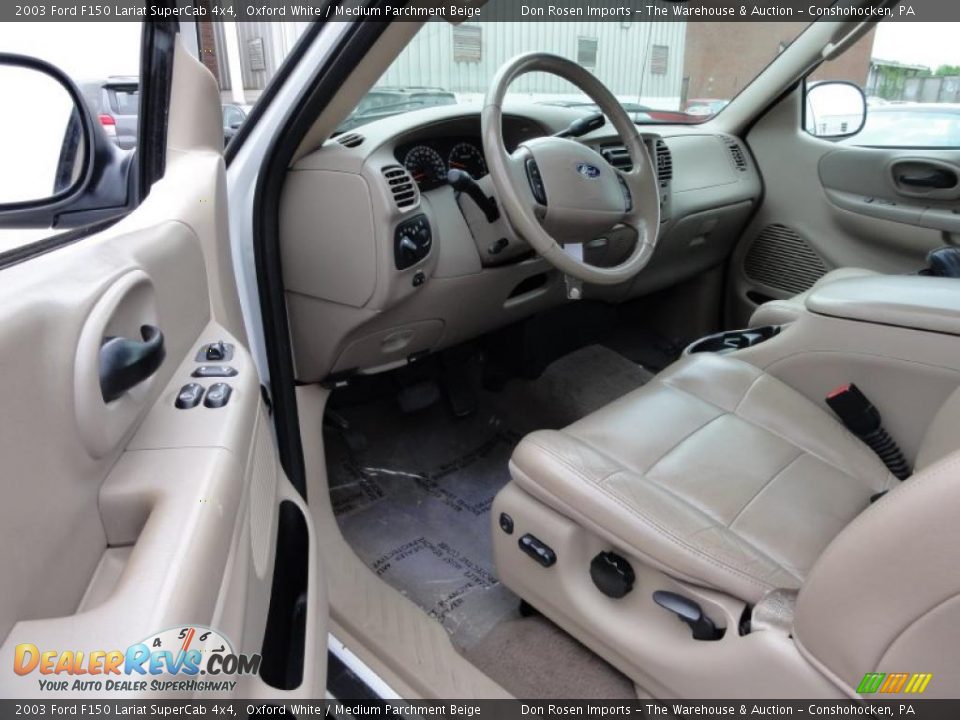 Medium Parchment Beige Interior - 2003 Ford F150 Lariat SuperCab 4x4 Photo #13