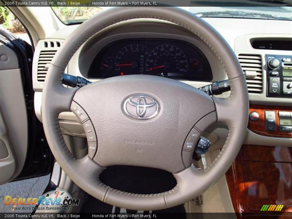2006 Toyota Camry XLE V6 Black / Beige Photo #16