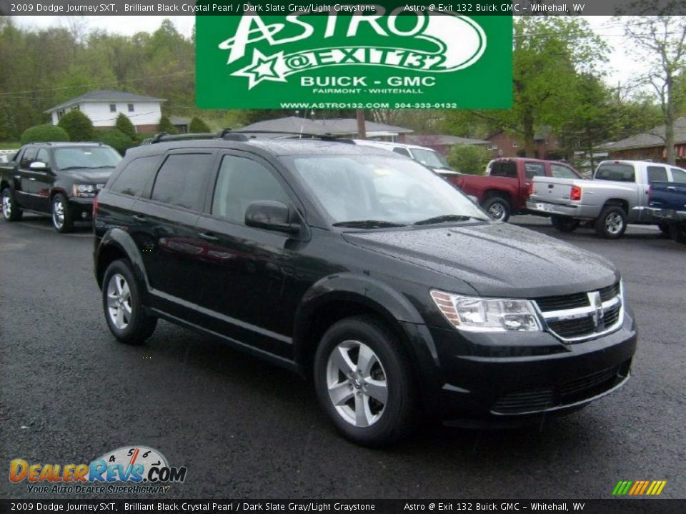 2009 Dodge Journey SXT Brilliant Black Crystal Pearl / Dark Slate Gray/Light Graystone Photo #1