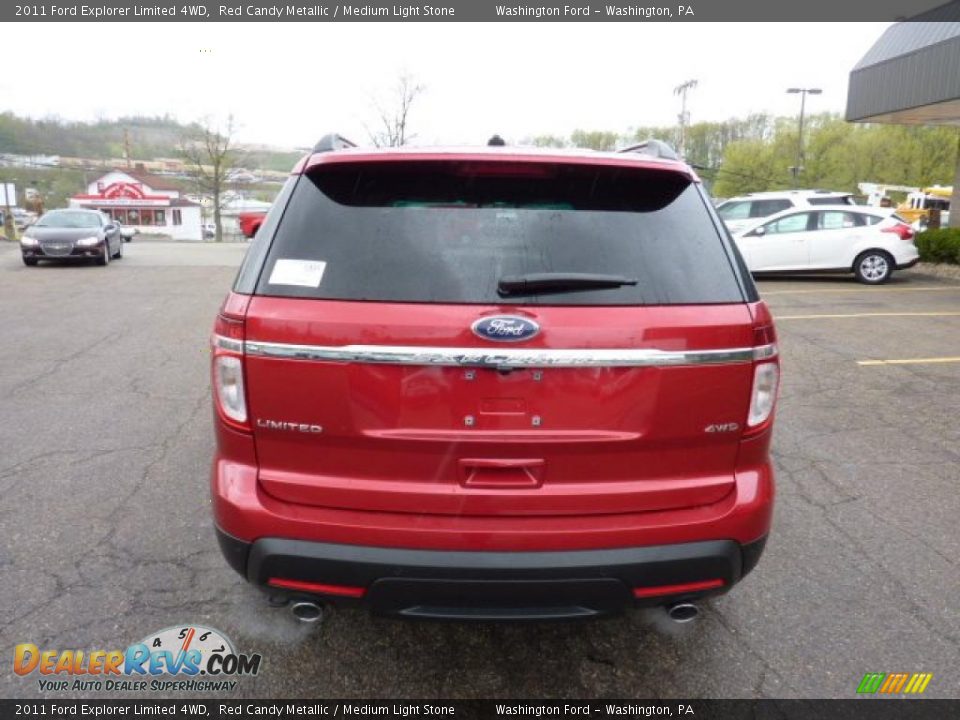 2011 Ford Explorer Limited 4WD Red Candy Metallic / Medium Light Stone Photo #3