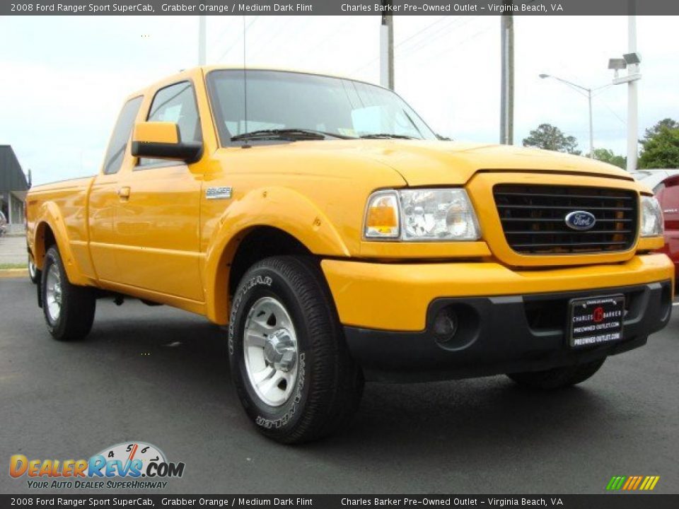 2008 Ford Ranger Sport SuperCab Grabber Orange / Medium Dark Flint Photo #1