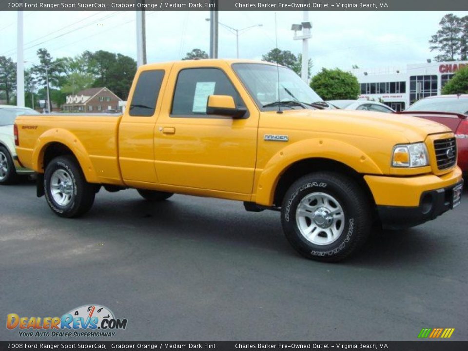 Grabber Orange 2008 Ford Ranger Sport SuperCab Photo #2