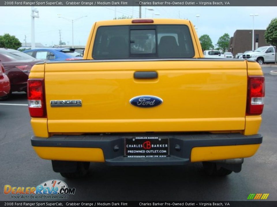 2008 Ford Ranger Sport SuperCab Grabber Orange / Medium Dark Flint Photo #4