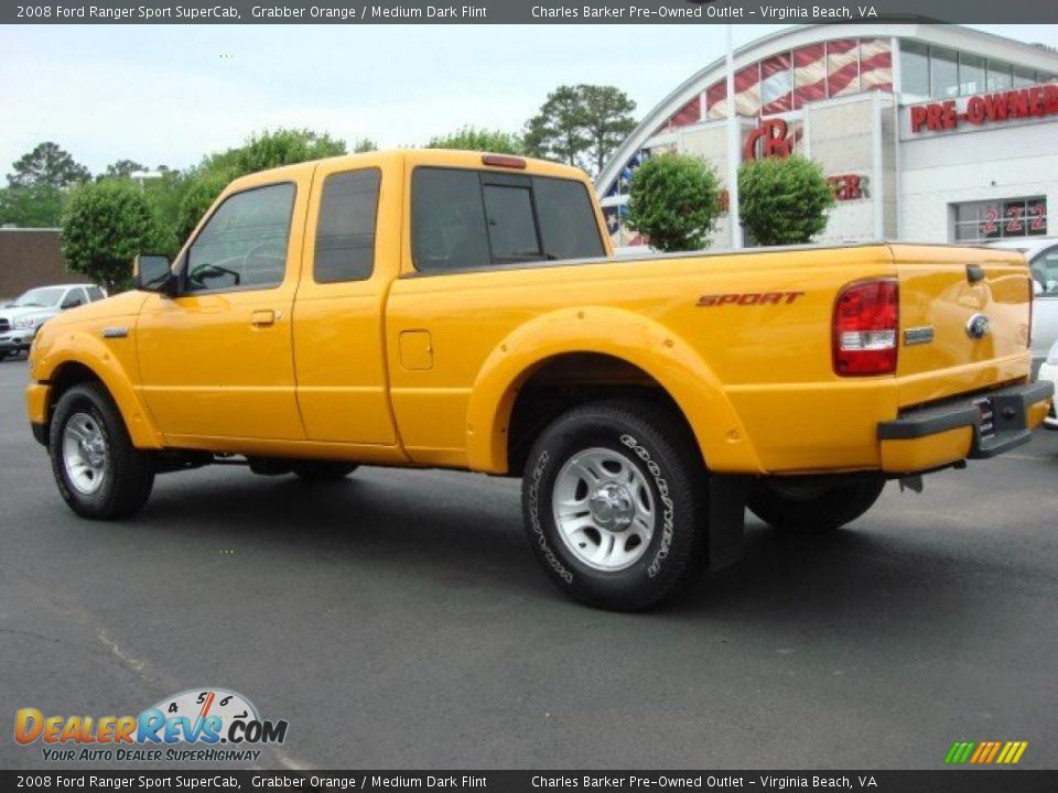 2008 Ford Ranger Sport SuperCab Grabber Orange / Medium Dark Flint Photo #5