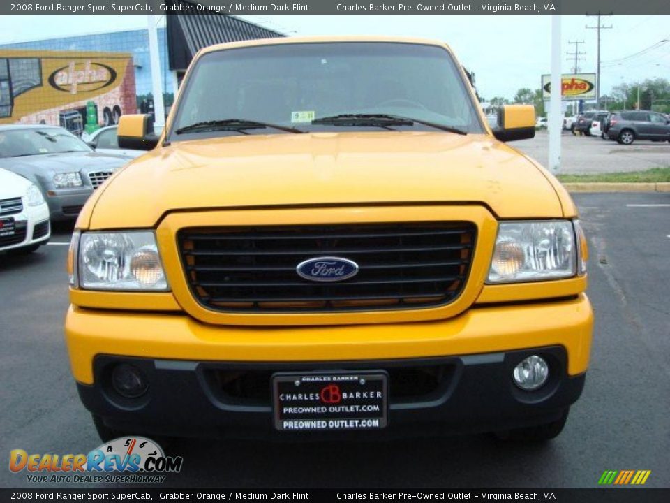 2008 Ford Ranger Sport SuperCab Grabber Orange / Medium Dark Flint Photo #7