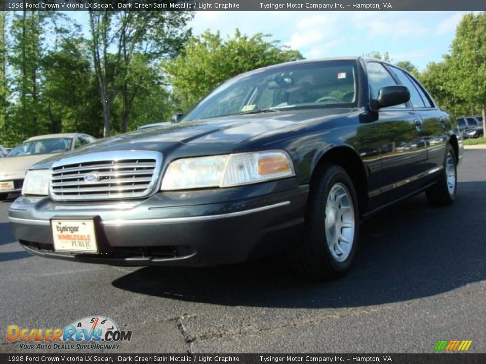 1998 Ford Crown Victoria LX Sedan Dark Green Satin Metallic / Light Graphite Photo #1