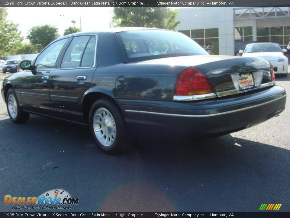 1998 Ford Crown Victoria LX Sedan Dark Green Satin Metallic / Light Graphite Photo #4