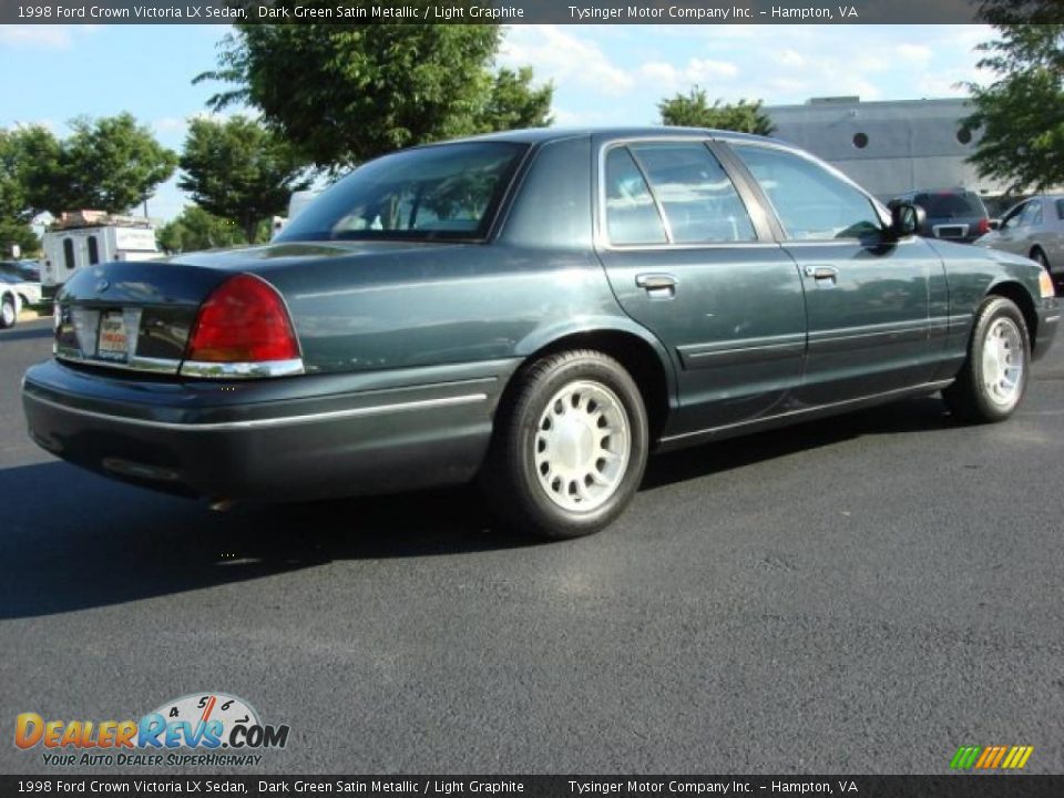 1998 Ford Crown Victoria LX Sedan Dark Green Satin Metallic / Light Graphite Photo #5