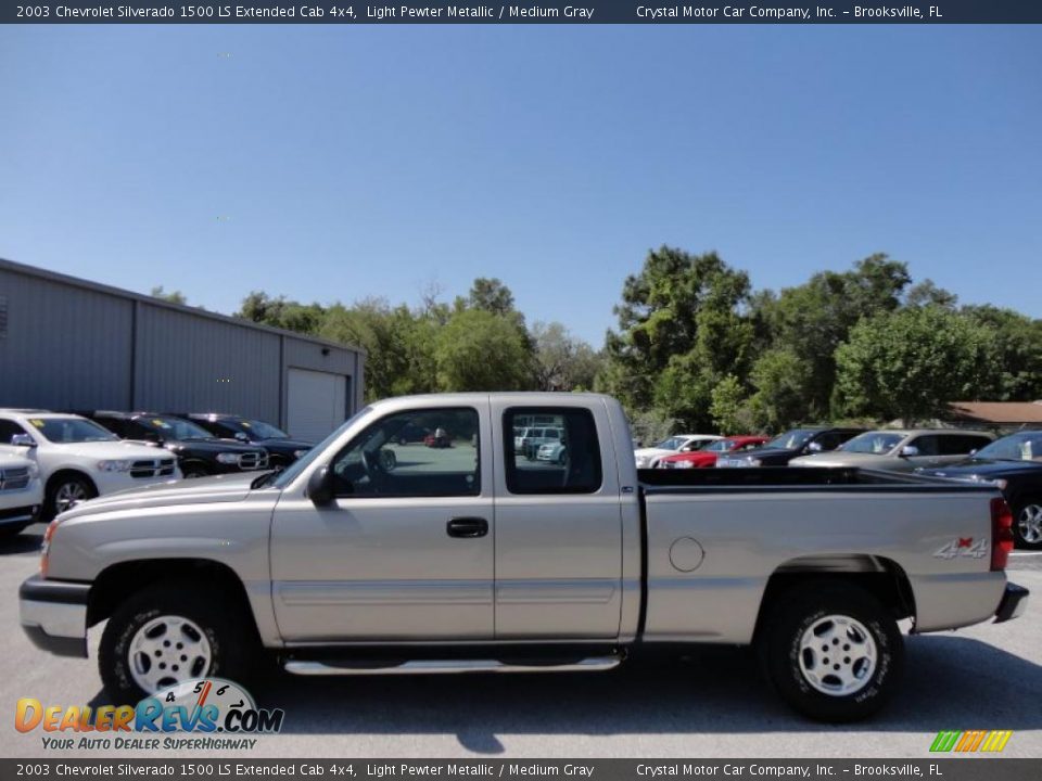 Light Pewter Metallic 2003 Chevrolet Silverado 1500 LS Extended Cab 4x4 Photo #2