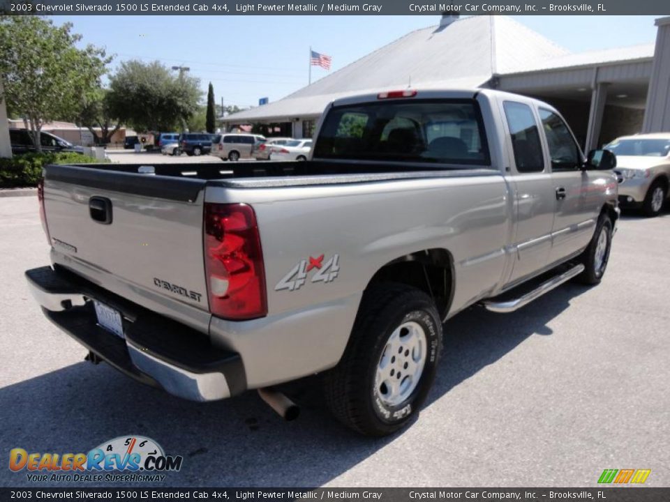 2003 Chevrolet Silverado 1500 LS Extended Cab 4x4 Light Pewter Metallic / Medium Gray Photo #8