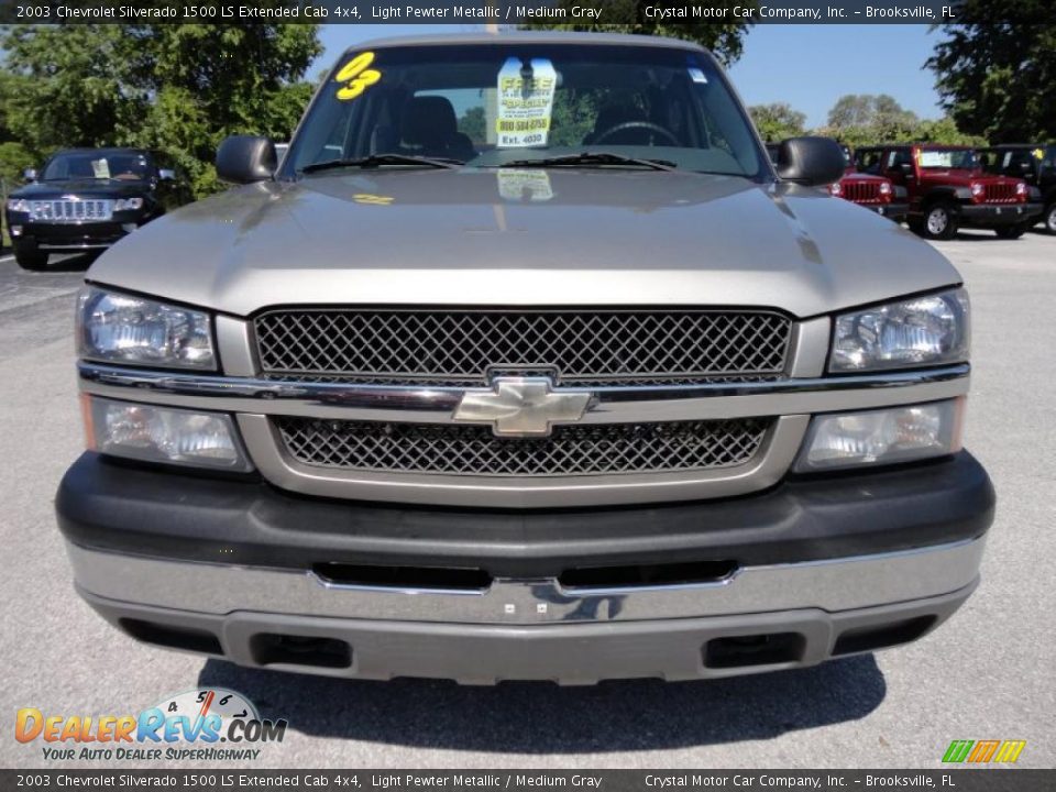 2003 Chevrolet Silverado 1500 LS Extended Cab 4x4 Light Pewter Metallic / Medium Gray Photo #16