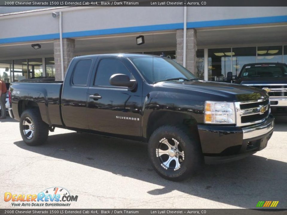 2008 Chevrolet Silverado 1500 LS Extended Cab 4x4 Black / Dark Titanium Photo #1