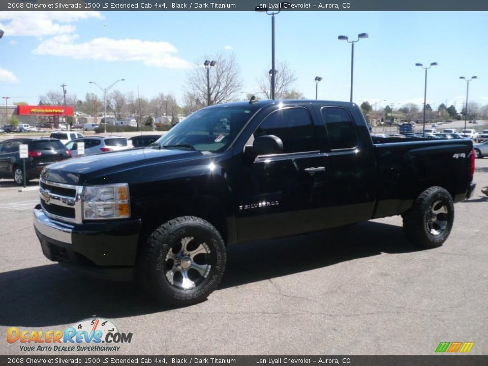 2008 Chevrolet Silverado 1500 LS Extended Cab 4x4 Black / Dark Titanium Photo #2