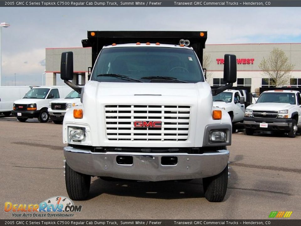 2005 GMC C Series Topkick C7500 Regular Cab Dump Truck Summit White / Pewter Photo #2