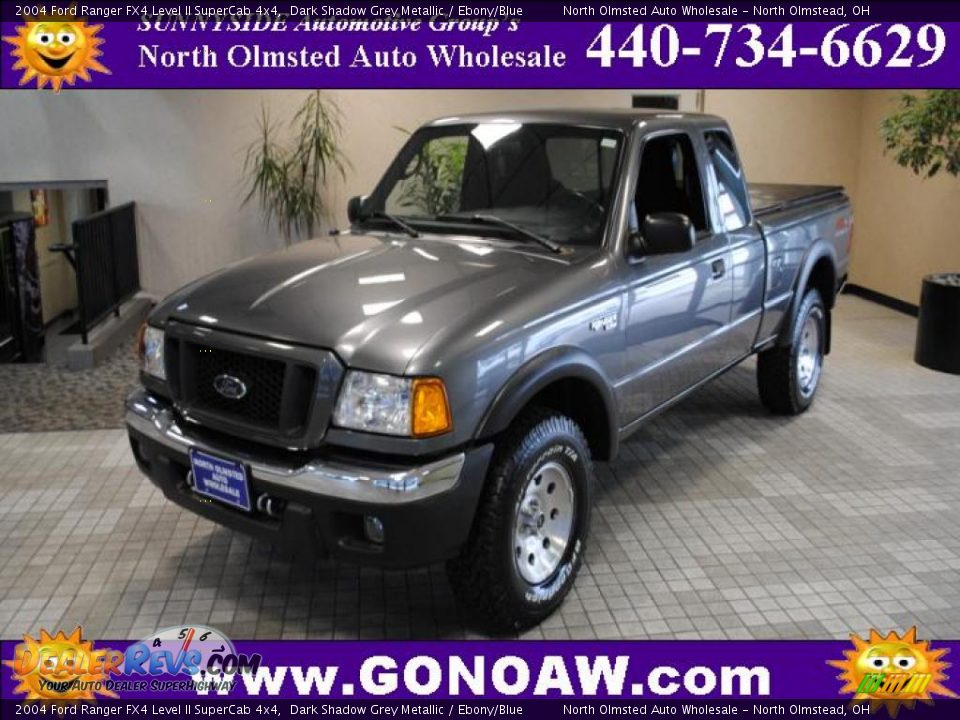 2004 Ford Ranger FX4 Level II SuperCab 4x4 Dark Shadow Grey Metallic / Ebony/Blue Photo #1