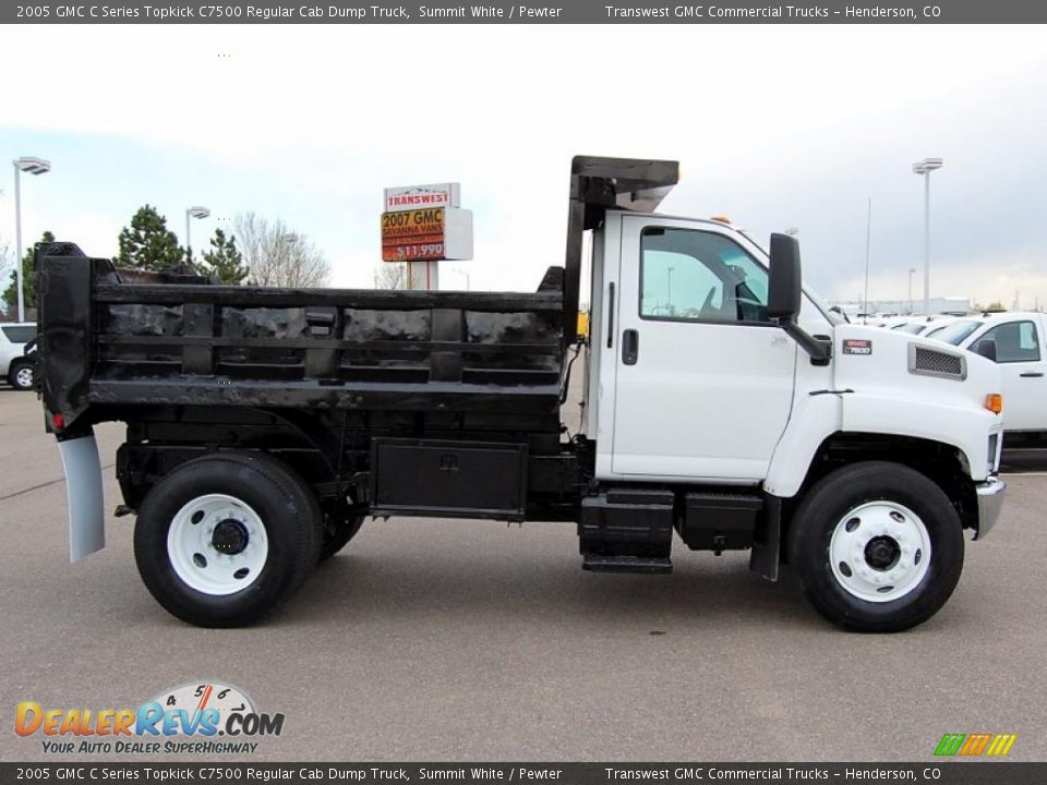 2005 GMC C Series Topkick C7500 Regular Cab Dump Truck Summit White / Pewter Photo #10