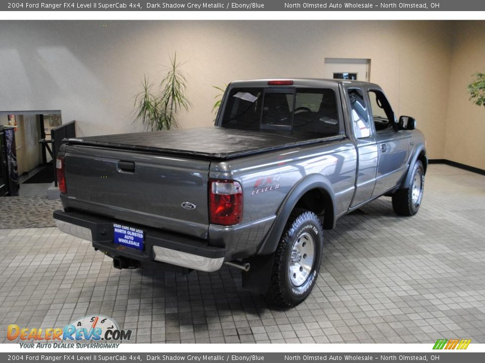 2004 Ford Ranger FX4 Level II SuperCab 4x4 Dark Shadow Grey Metallic / Ebony/Blue Photo #12