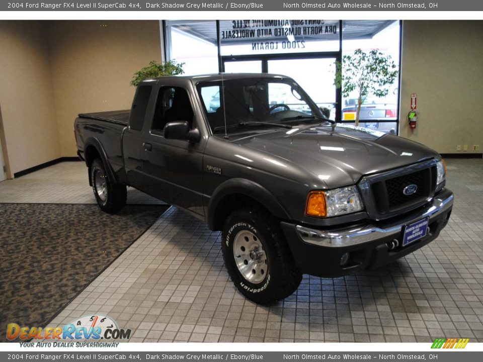2004 Ford Ranger FX4 Level II SuperCab 4x4 Dark Shadow Grey Metallic / Ebony/Blue Photo #15
