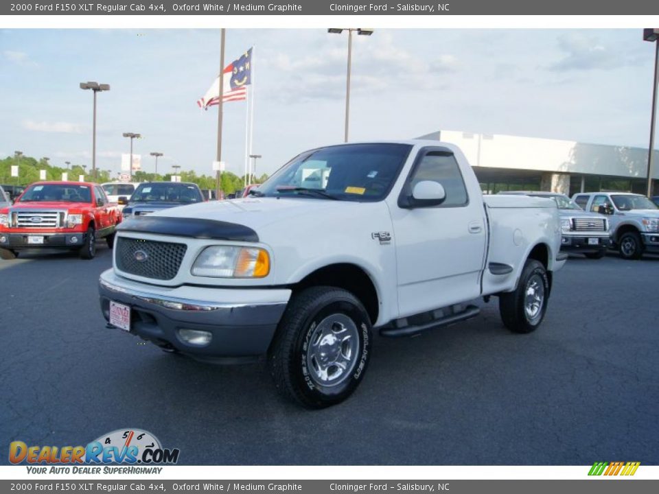 2000 Ford F150 XLT Regular Cab 4x4 Oxford White / Medium Graphite Photo #6